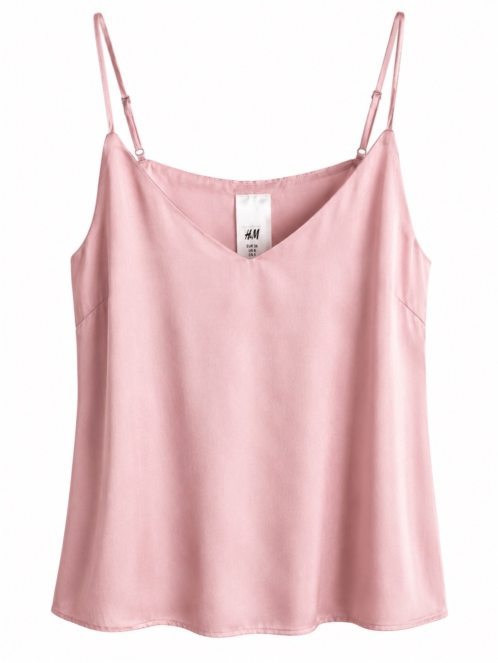H&M Pink Satin-Like Cami Tank Top Size S